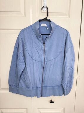 Urban Outfitters Light Blue Zip Bomber Jacket